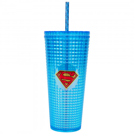 Superman Symbol Diamond Travel Mug with Straw